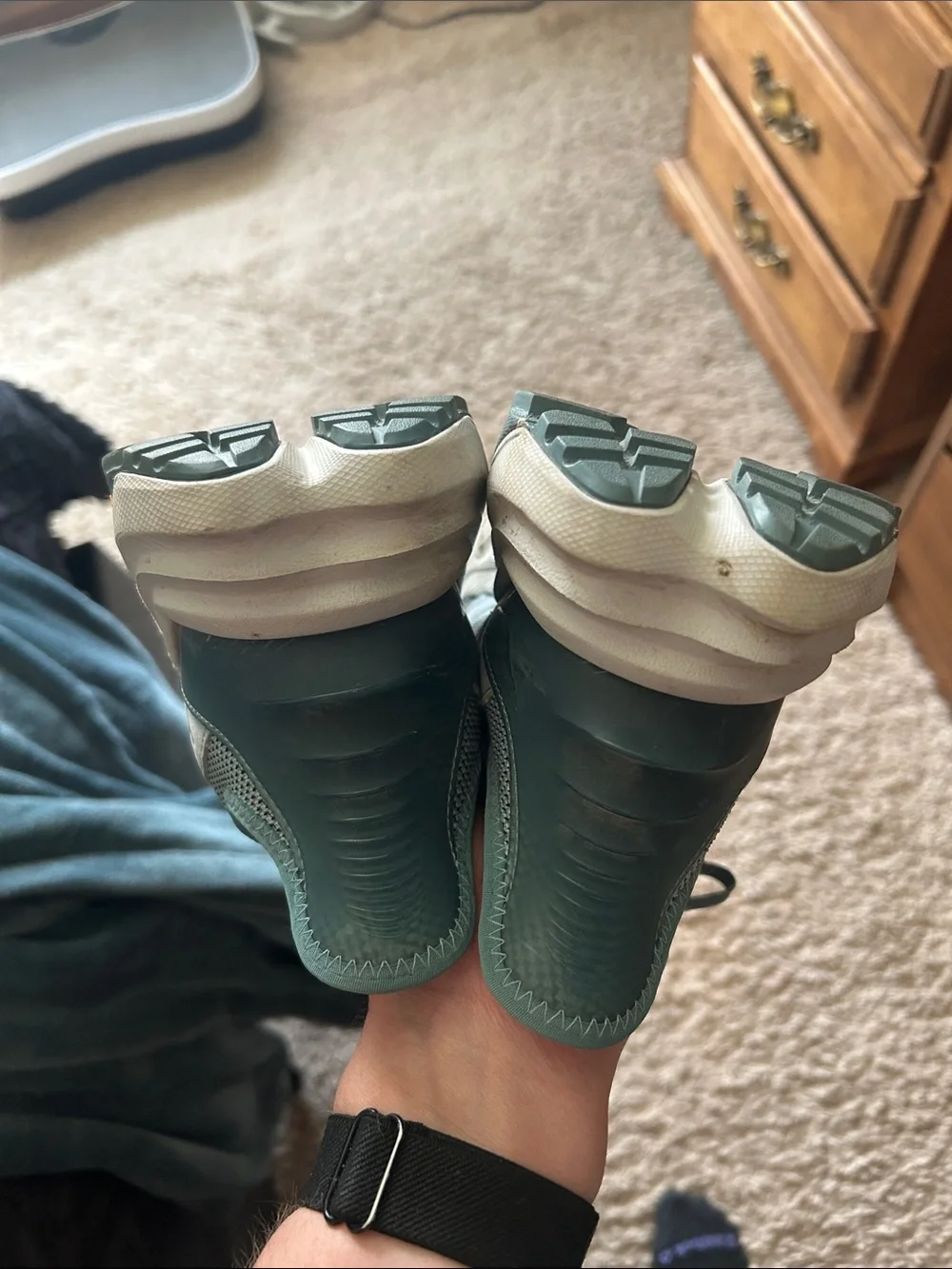 Hoka Men's Athletic Shoes Teal and Light Gray